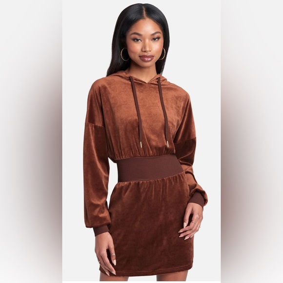 Bebe Velour Hoodie dress NEW WITH TAGS ! - Picture 4 of 12